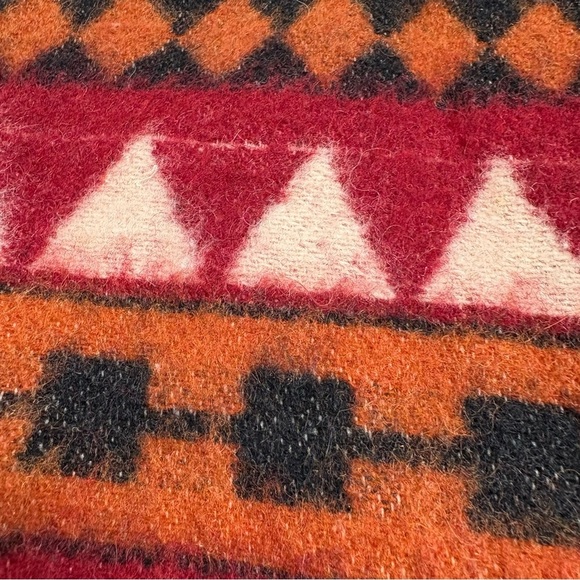 At Last Vintage Aztec Boho Bohemian Southwestern Tribal Wool Vest Unisex S - Picture 10 of 13